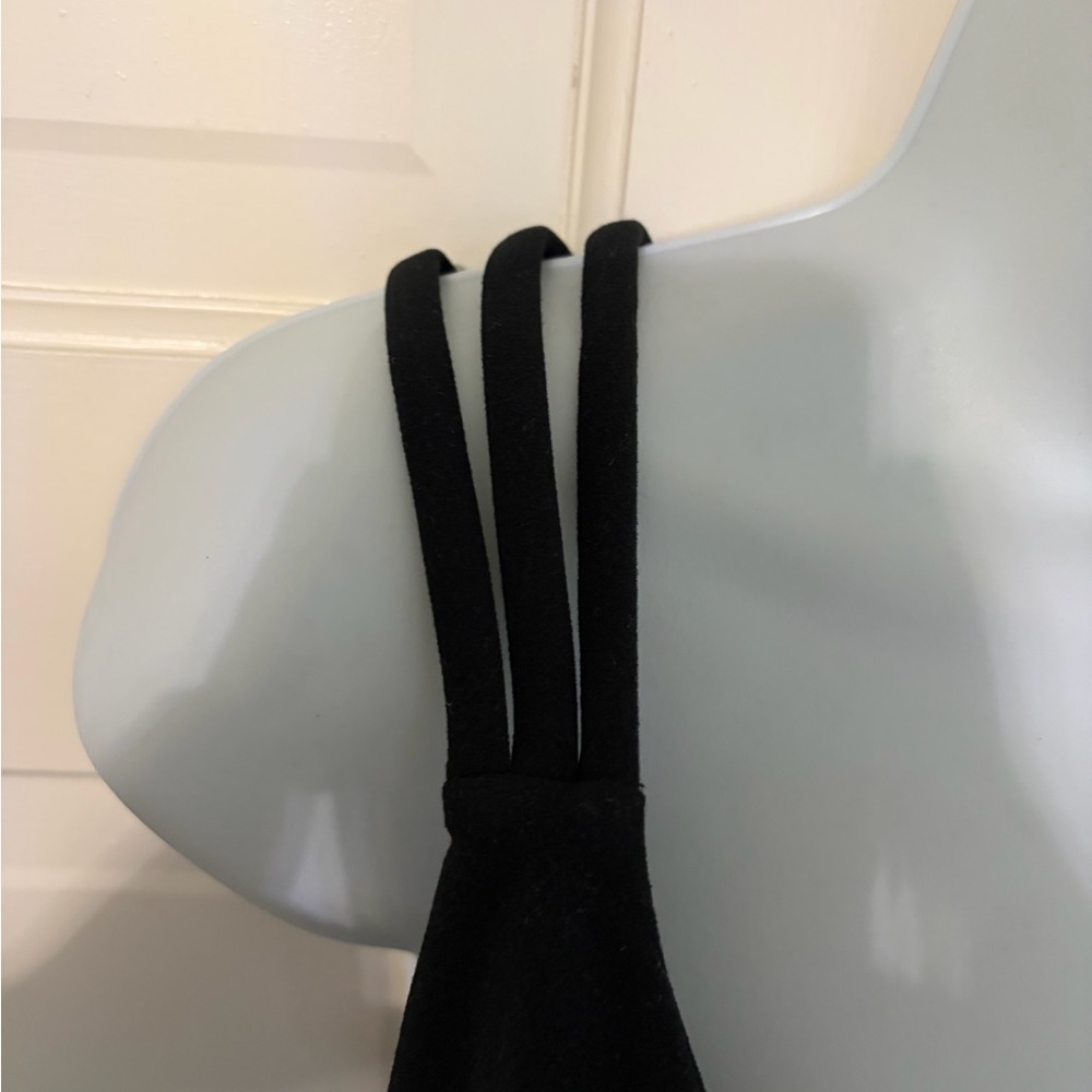 Black Cropped Tank Top with Wide Straps - Classic Everyday Crop - Picture 2 of 4